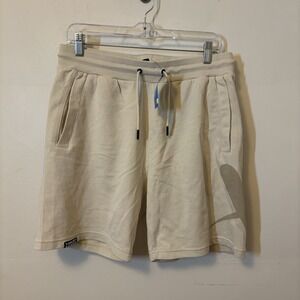 NEW Bauer Hockey Men's French Terry Knit Sweat Shorts Cream 100% Cotton